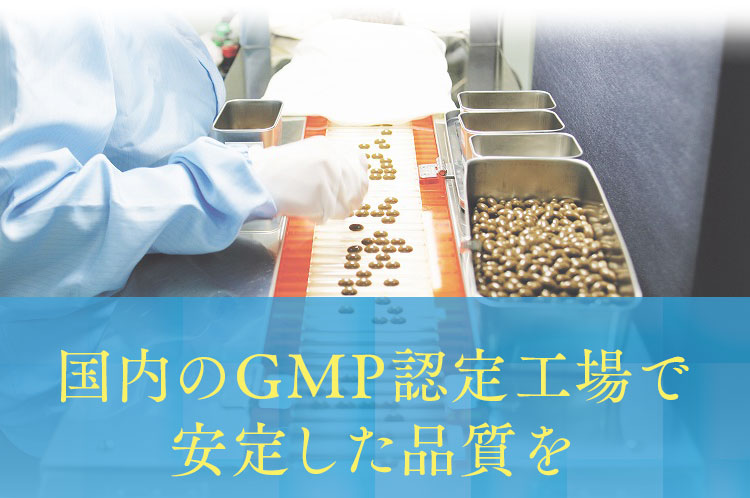 国内のGMP認定工場で安定した品質を